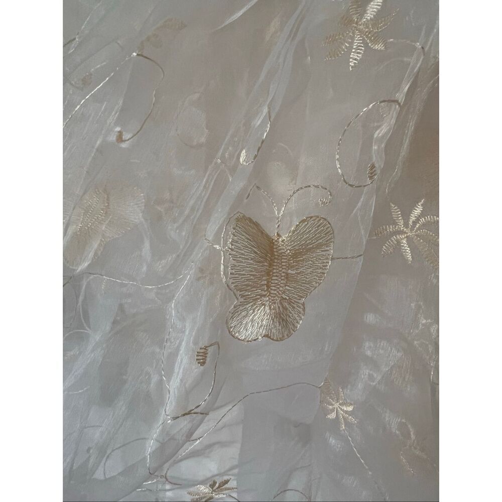 floral and butterfly gold embroidery sheer fairy maxi skirt sz S/m - Picture 2 of 2